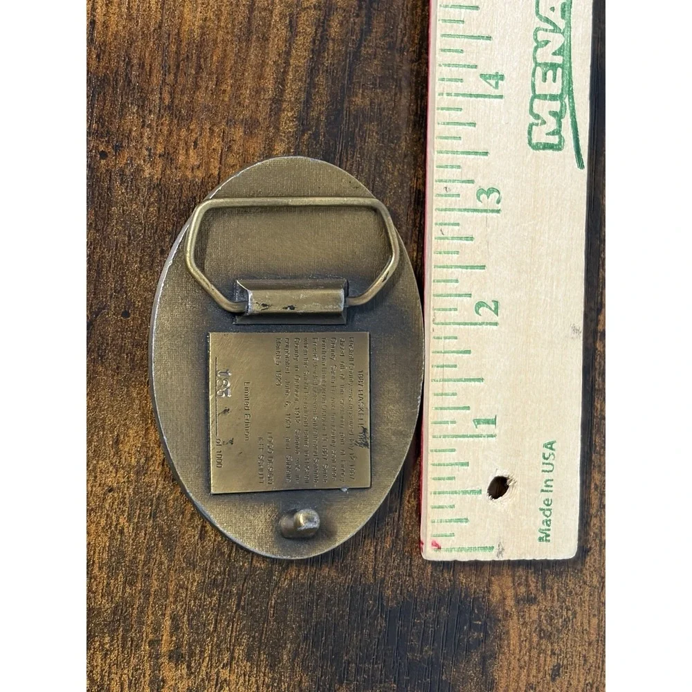 Haskell County Kansas Belt Buckle Vtg Centennial 1987 Limited #183‎ Jeff Schutt